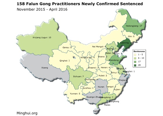 Image for article 158 Newly Reported Cases of Falun Gong Practitioners Sentenced for Their Faith
